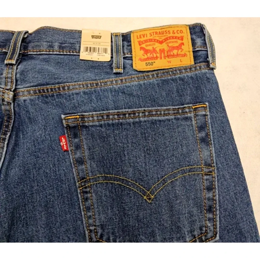 Levis Jeans Mens‎ Sz 40 x 35 36 NEW 550 Relaxed Fit Mid Blue Big & Tall Classic